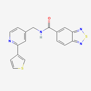molecular formula C17H12N4OS2 B2699627 N-((2-(thiophen-3-yl)pyridin-4-yl)methyl)benzo[c][1,2,5]thiadiazole-5-carboxamide CAS No. 2034476-69-0
