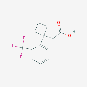 molecular formula C13H13F3O2 B2699631 2-{1-[2-(Trifluoromethyl)phenyl]cyclobutyl}acetic acid CAS No. 2228819-43-8