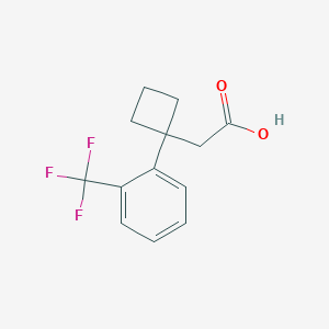 molecular formula C13H13F3O2 B2699631 2-{1-[2-(三氟甲基)苯基]环丁基}乙酸 CAS No. 2228819-43-8