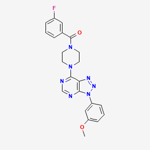 molecular formula C22H20FN7O2 B2699633 (3-fluorophenyl)(4-(3-(3-methoxyphenyl)-3H-[1,2,3]triazolo[4,5-d]pyrimidin-7-yl)piperazin-1-yl)methanone CAS No. 920374-54-5