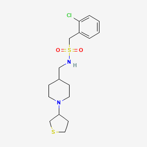 molecular formula C17H25ClN2O2S2 B2699634 1-(2-氯苯基)-N-((1-(四氢噻吩-3-基)哌啶-4-基)甲基)甲磺酰胺 CAS No. 2034477-30-8