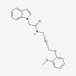 molecular formula C21H20N2O3 B2699639 2-(1H-indol-1-yl)-N-(4-(2-methoxyphenoxy)but-2-yn-1-yl)acetamide CAS No. 1428349-62-5