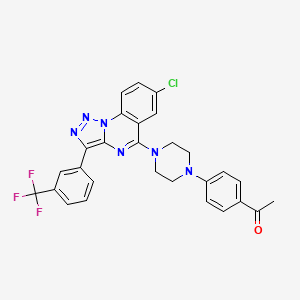1-[4-(4-{7-Chloro-3-[3-(trifluoromethyl)phenyl][1,2,3]triazolo[1,5-a]quinazolin-5-yl}piperazin-1-yl)phenyl]ethanone