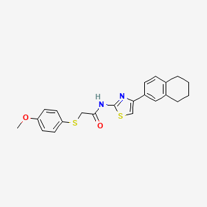 molecular formula C22H22N2O2S2 B2699648 2-((4-methoxyphenyl)thio)-N-(4-(5,6,7,8-tetrahydronaphthalen-2-yl)thiazol-2-yl)acetamide CAS No. 922974-27-4