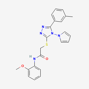 N-(2-methoxyphenyl)-2-{[5-(3-methylphenyl)-4-(1H-pyrrol-1-yl)-4H-1,2,4-triazol-3-yl]sulfanyl}acetamide