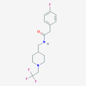 2-(4-Fluorophenyl)-N-[[1-(2,2,2-trifluoroethyl)piperidin-4-yl]methyl]acetamide