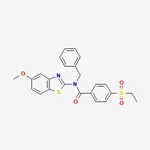 molecular formula C24H22N2O4S2 B2699680 N-benzyl-4-(ethylsulfonyl)-N-(5-methoxybenzo[d]thiazol-2-yl)benzamide CAS No. 941967-43-7