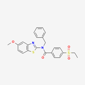 molecular formula C24H22N2O4S2 B2699680 N-苄基-4-(乙基磺酰)-N-(5-甲氧苯并[d]噻唑-2-基)苯甲酰胺 CAS No. 941967-43-7