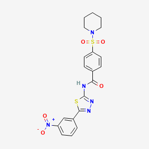 N-[5-(3-nitrophenyl)-1,3,4-thiadiazol-2-yl]-4-(piperidine-1-sulfonyl)benzamide