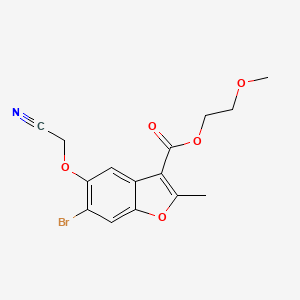 molecular formula C15H14BrNO5 B2699689 2-Methoxyethyl 6-bromo-5-(cyanomethoxy)-2-methyl-1-benzofuran-3-carboxylate CAS No. 384798-69-0