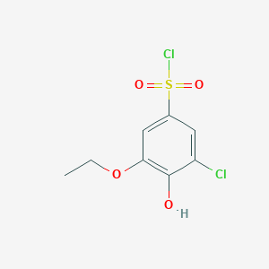 molecular formula C8H8Cl2O4S B2699696 3-氯-5-乙氧基-4-羟基苯磺酰氯 CAS No. 2247107-66-8