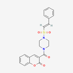molecular formula C22H20N2O5S B2699703 3-[4-[(E)-2-phenylethenyl]sulfonylpiperazine-1-carbonyl]chromen-2-one CAS No. 878099-39-9
