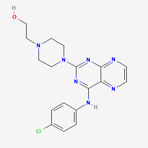 molecular formula C18H20ClN7O B2699712 2-(4-(4-((4-Chlorophenyl)amino)pteridin-2-yl)piperazin-1-yl)ethanol CAS No. 946296-74-8