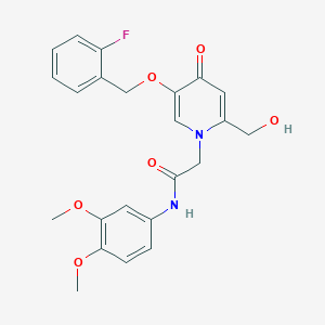 N-(3,4-dimethoxyphenyl)-2-(5-((2-fluorobenzyl)oxy)-2-(hydroxymethyl)-4-oxopyridin-1(4H)-yl)acetamide