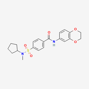 4-[cyclopentyl(methyl)sulfamoyl]-N-(2,3-dihydro-1,4-benzodioxin-6-yl)benzamide