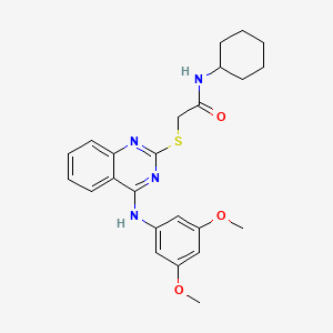 N-cyclohexyl-2-[4-(3,5-dimethoxyanilino)quinazolin-2-yl]sulfanylacetamide