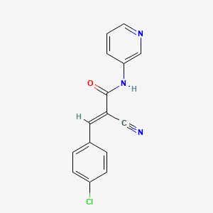molecular formula C15H10ClN3O B2699731 (E)-3-(4-Chloro-phenyl)-2-cyano-N-pyridin-3-yl-acrylamide CAS No. 496021-34-2