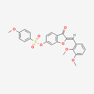 molecular formula C24H20O8S B2699738 (2Z)-2-(2,3-二甲氧基苯甲亚甲基)-3-酮-2,3-二氢-1-苯并呋喃-6-基-4-甲氧基苯磺酸酯 CAS No. 929373-02-4