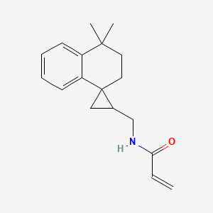 molecular formula C18H23NO B2699747 N-[(1,1-Dimethylspiro[2,3-dihydronaphthalene-4,2'-cyclopropane]-1'-yl)methyl]prop-2-enamide CAS No. 2305467-53-0
