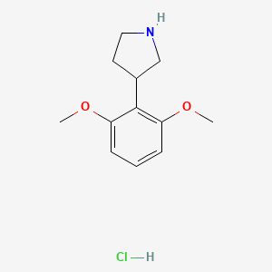 molecular formula C12H18ClNO2 B2699751 3-(2,6-二甲氧基苯基)吡咯烷；盐酸盐 CAS No. 2287313-51-1