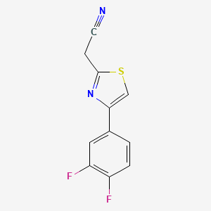 molecular formula C11H6F2N2S B2699754 2-[4-(3,4-Difluorophenyl)-1,3-thiazol-2-yl]acetonitrile CAS No. 883024-06-4