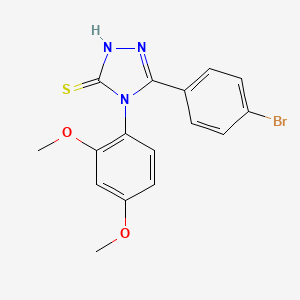 molecular formula C16H14BrN3O2S B2699756 5-(4-溴苯基)-4-(2,4-二甲氧基苯基)-4H-1,2,4-三唑-3-硫醇 CAS No. 537016-96-9