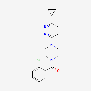 molecular formula C18H19ClN4O B2699758 (2-氯苯基)(4-(6-环丙基吡啶并[3,4-d]嘧啶-3-基)哌嗪-1-基)甲酮 CAS No. 2034233-38-8