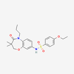 molecular formula C22H28N2O5S B2699760 N-(3,3-二甲基-4-氧代-5-丙基-2,3,4,5-四氢苯并[b][1,4]噁唑-8-基)-4-乙氧基苯磺酰胺 CAS No. 922124-32-1