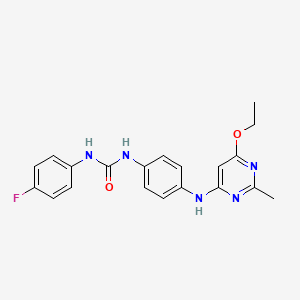 molecular formula C20H20FN5O2 B2699781 1-(4-((6-乙氧基-2-甲基嘧啶-4-基)氨基)苯基)-3-(4-氟苯基)脲 CAS No. 1021059-93-7