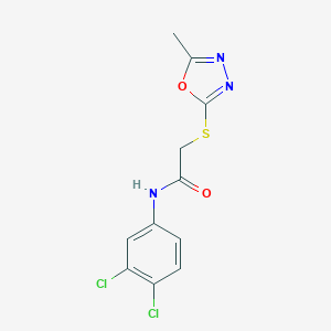 molecular formula C11H9Cl2N3O2S B269979 N-(3,4-dichlorophenyl)-2-[(5-methyl-1,3,4-oxadiazol-2-yl)sulfanyl]acetamide 