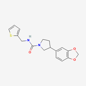 3-(2H-1,3-benzodioxol-5-yl)-N-[(thiophen-2-yl)methyl]pyrrolidine-1-carboxamide