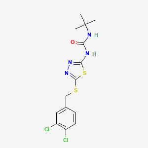 molecular formula C14H16Cl2N4OS2 B2699799 1-(Tert-butyl)-3-(5-((3,4-dichlorobenzyl)thio)-1,3,4-thiadiazol-2-yl)urea CAS No. 922623-64-1