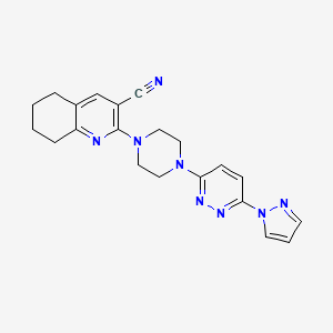 2-[4-(6-Pyrazol-1-ylpyridazin-3-yl)piperazin-1-yl]-5,6,7,8-tetrahydroquinoline-3-carbonitrile