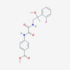 molecular formula C20H21FN2O5 B2699804 Methyl 4-(2-((2-(2-fluorophenyl)-2-methoxypropyl)amino)-2-oxoacetamido)benzoate CAS No. 1797559-71-7