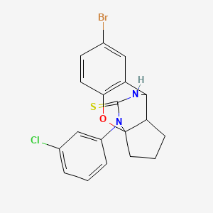 7-bromo-12-(3-chlorophenyl)-2,3,9,9a-tetrahydro-1H-3a,9-(epiminomethanoimino)cyclopenta[b]chromene-11-thione