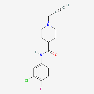 molecular formula C15H16ClFN2O B2699806 N-(3-氯-4-氟苯基)-1-丙-2-炔基哌啶-4-甲酸酰胺 CAS No. 1428006-12-5