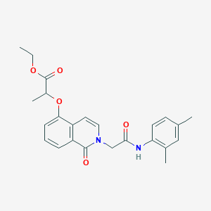 molecular formula C24H26N2O5 B2699811 ethyl 2-[(2-{[(2,4-dimethylphenyl)carbamoyl]methyl}-1-oxo-1,2-dihydroisoquinolin-5-yl)oxy]propanoate CAS No. 868224-42-4