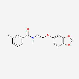 molecular formula C17H17NO4 B2699815 N-(2-(苯并[d][1,3]二噁唑-5-基氧基)乙基)-3-甲基苯甲酰胺 CAS No. 1171490-83-7