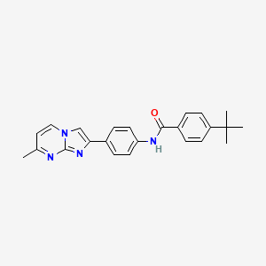 molecular formula C24H24N4O B2699823 4-叔丁基-N-(4-{7-甲基咪唑[1,2-a]嘧啶-2-基}苯基)苯甲酰胺 CAS No. 923165-05-3