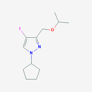 molecular formula C12H19IN2O B2699833 1-cyclopentyl-4-iodo-3-(isopropoxymethyl)-1H-pyrazole CAS No. 1856056-62-6