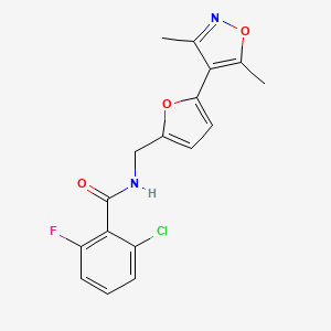 2-Chloro-N-[[5-(3,5-dimethyl-1,2-oxazol-4-yl)furan-2-yl]methyl]-6-fluorobenzamide