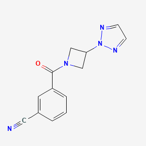 molecular formula C13H11N5O B2699851 3-(3-(2H-1,2,3-triazol-2-yl)azetidine-1-carbonyl)benzonitrile CAS No. 2319851-00-6