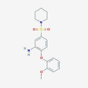 molecular formula C18H22N2O4S B2699852 2-(2-Methoxyphenoxy)-5-(piperidine-1-sulfonyl)aniline CAS No. 735322-78-8