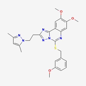 2-[2-(3,5-dimethyl-1H-pyrazol-1-yl)ethyl]-8,9-dimethoxy-5-[(3-methoxybenzyl)thio][1,2,4]triazolo[1,5-c]quinazoline