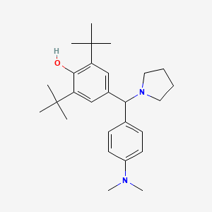 molecular formula C27H40N2O B2699857 2,6-Di-tert-butyl-4-((4-(dimethylamino)phenyl)(pyrrolidin-1-yl)methyl)phenol CAS No. 380351-83-7