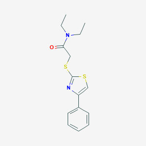 molecular formula C15H18N2OS2 B269986 N,N-diethyl-2-[(4-phenyl-1,3-thiazol-2-yl)sulfanyl]acetamide 