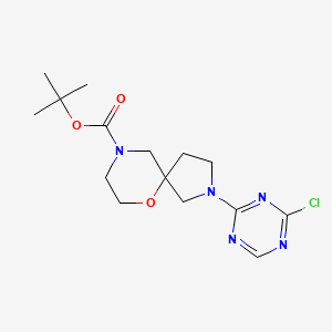 Tert-butyl 2-(4-chloro-1,3,5-triazin-2-yl)-6-oxa-2,9-diazaspiro[4.5]decane-9-carboxylate