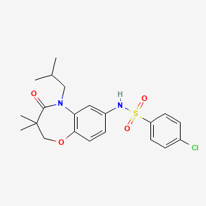 4-chloro-N-(5-isobutyl-3,3-dimethyl-4-oxo-2,3,4,5-tetrahydrobenzo[b][1,4]oxazepin-7-yl)benzenesulfonamide