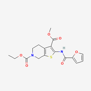 molecular formula C17H18N2O6S B2699876 6-乙基 3-甲基 2-(呋喃-2-羧酰胺基)-4,5-二氢噻吩[2,3-c]吡啶-3,6(7H)-二羧酸酯 CAS No. 864926-17-0