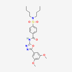 molecular formula C25H32N4O6S B2699878 4-(二丁基磺酰)-N-[5-(3,5-二甲氧基苯基)-1,3,4-噁二唑-2-基]苯甲酰胺 CAS No. 533870-48-3